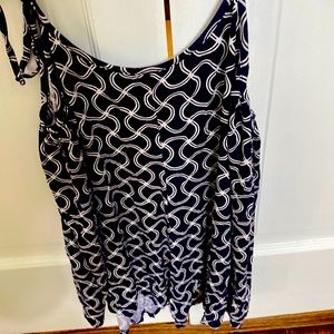 Tart spaghetti strap blue and white shirt